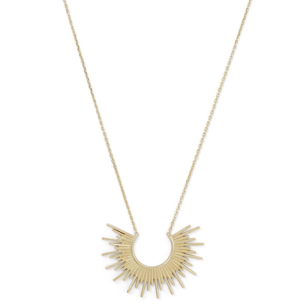 Shine On 14 Kt Gold Plated Sunburst Necklace